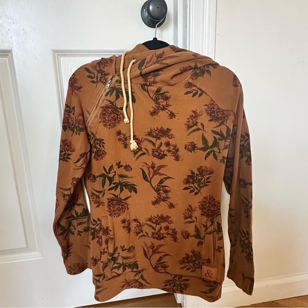 Floral Hoodie with Drawstring